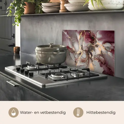 Goud - Marmer - Paars keuken achterwand spatscherm klein -usp_NL