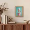 Roodborstje - Vogel - Koksmuts - Sokkel Light Box met kabel (Tafellamp) klein -sfeer2