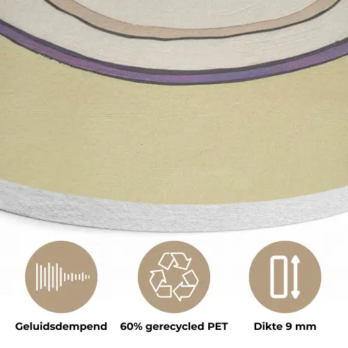 Illustratie - Bord - Bestek - Beige Akoestische PET Vilt - Rond klein -closeup_NL