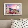 Bergen - Landschap - Doorkijk - Bloemen - Avond - Roze canvas 2cm klein -sfeer3