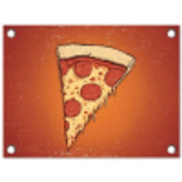Pizza - Kaas - Rood - Pepperoni tuinposter los doek klein -3d