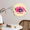 Camera - Memories - Roze - Geschilderd Wandcirkel kunststof plaat 5mm dik klein -sfeer4