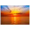Zonsondergang - Zee - Lucht - Oranje - Horizon - Water poster papier klein -3d