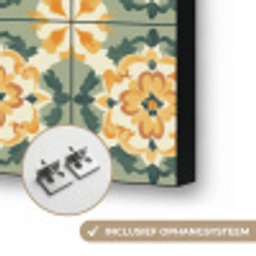 Keramiek - Verweerd - Kleurrijk Textielframe zwart klein 947 -USP_ophangsysteemNL
