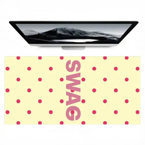 Swag - Roze - Stippen - Geel Muismat XXL klein -zzz3d