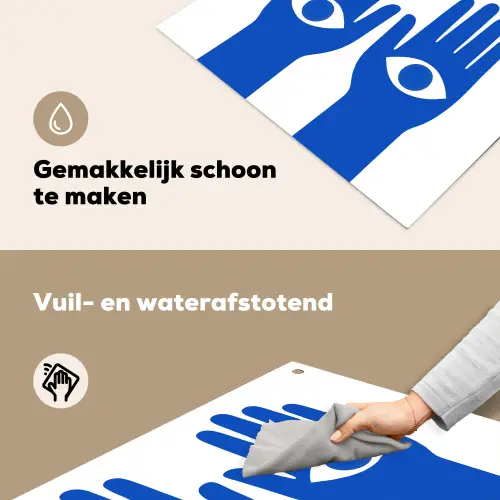 Handen - Twee - Ogen - Blauw Inductie beschemer met haakjes middel -ky-schoon-nl