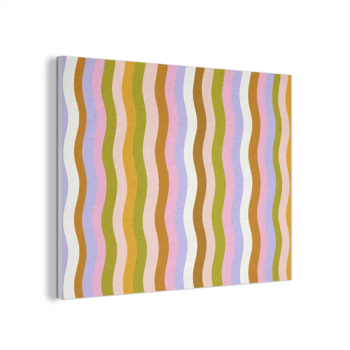 lijnen - Golven - Pastelkleuren - Patroon PET vilt klein -3d