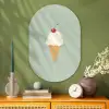 Illustratie - Ijsje - Spikkels - Kers Wandcirkel Ovaal Glas middel -sfeer2