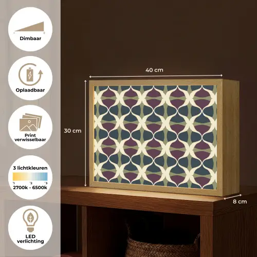 Abstract - Retro - Kleurrijk Light Box met batterij (Wandlamp) middel 907 -USP_websiteoverzichtNL