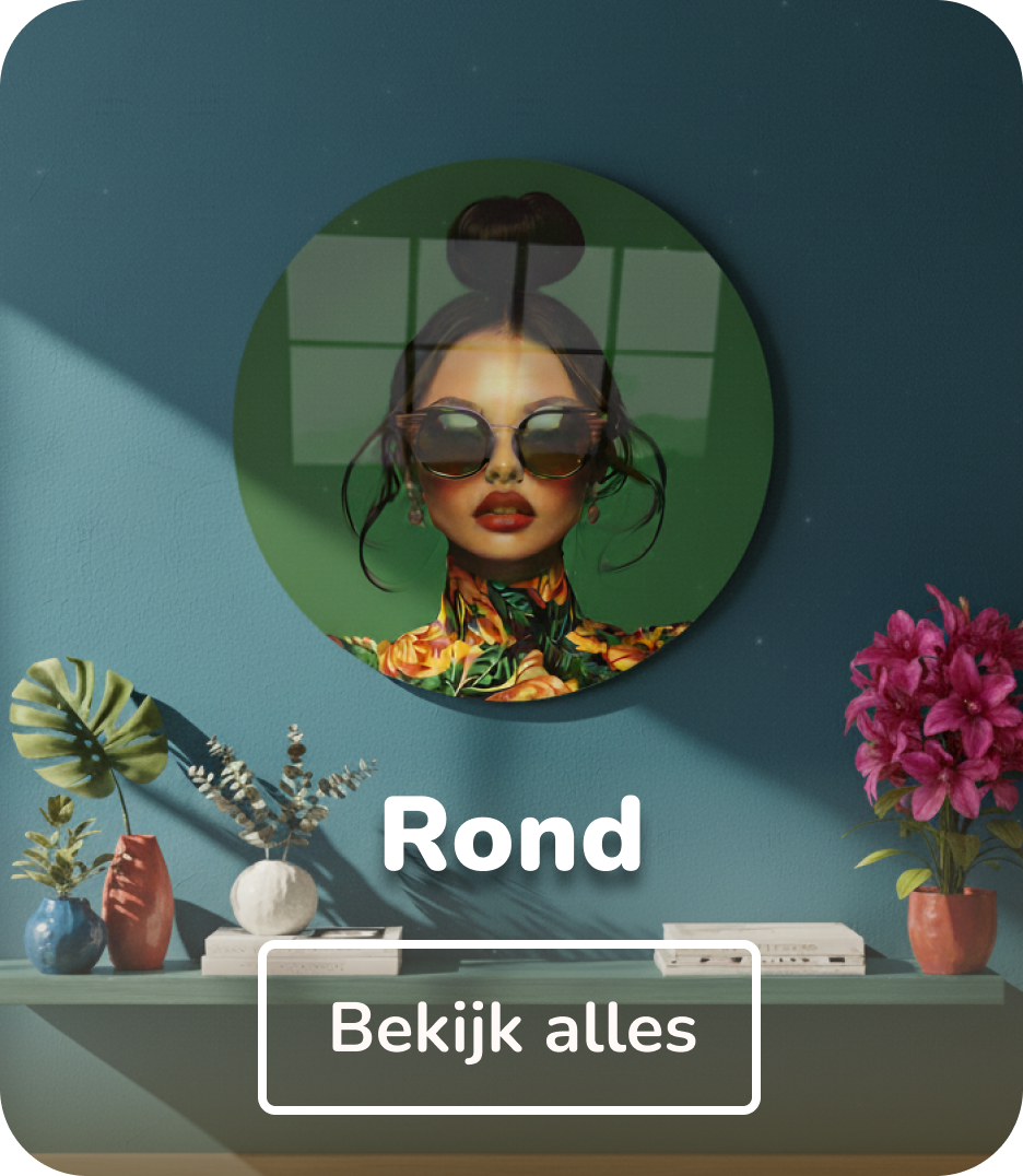 Glas schilderijen rond