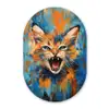 Kat - Kleurrijk - Oranje - Blauw Wandcirkel Ovaal Glas middel -3d