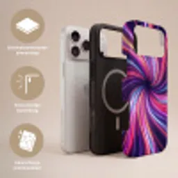 Abstract - Swirl - Futuristic - Neon Toughcase MagSafe Apple iPhone 17 Pro Max klein -USP_Lagen_NL