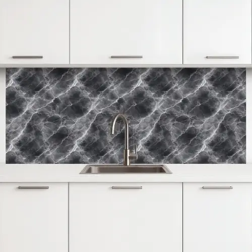 Donkergrijs - Bliksem - Marmer keuken achterwand 2 middel 871 -3d