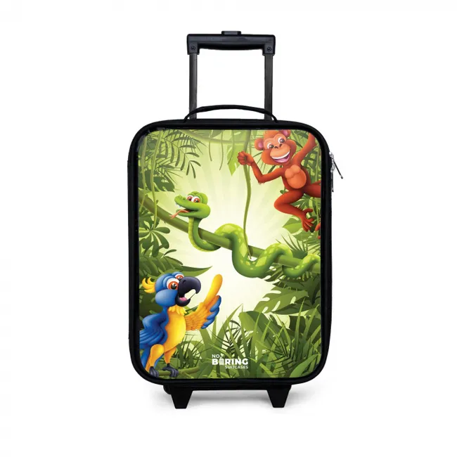 Dieren in de jungle Kinderkoffer - Zwart klein -3d