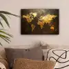 Wereldkaart - Goud - Roest canvas 2cm klein -sfeer1