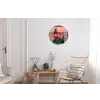 Doorkijk - Tulpen - Bloemen - Molen - Raam Wandcirkel aluminium klein -woonkamer
