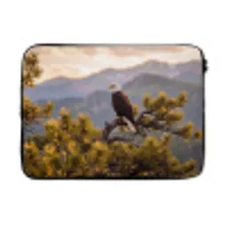 Zeearend - Boom - Bergen - Groen laptophoes neopreen klein -3d
