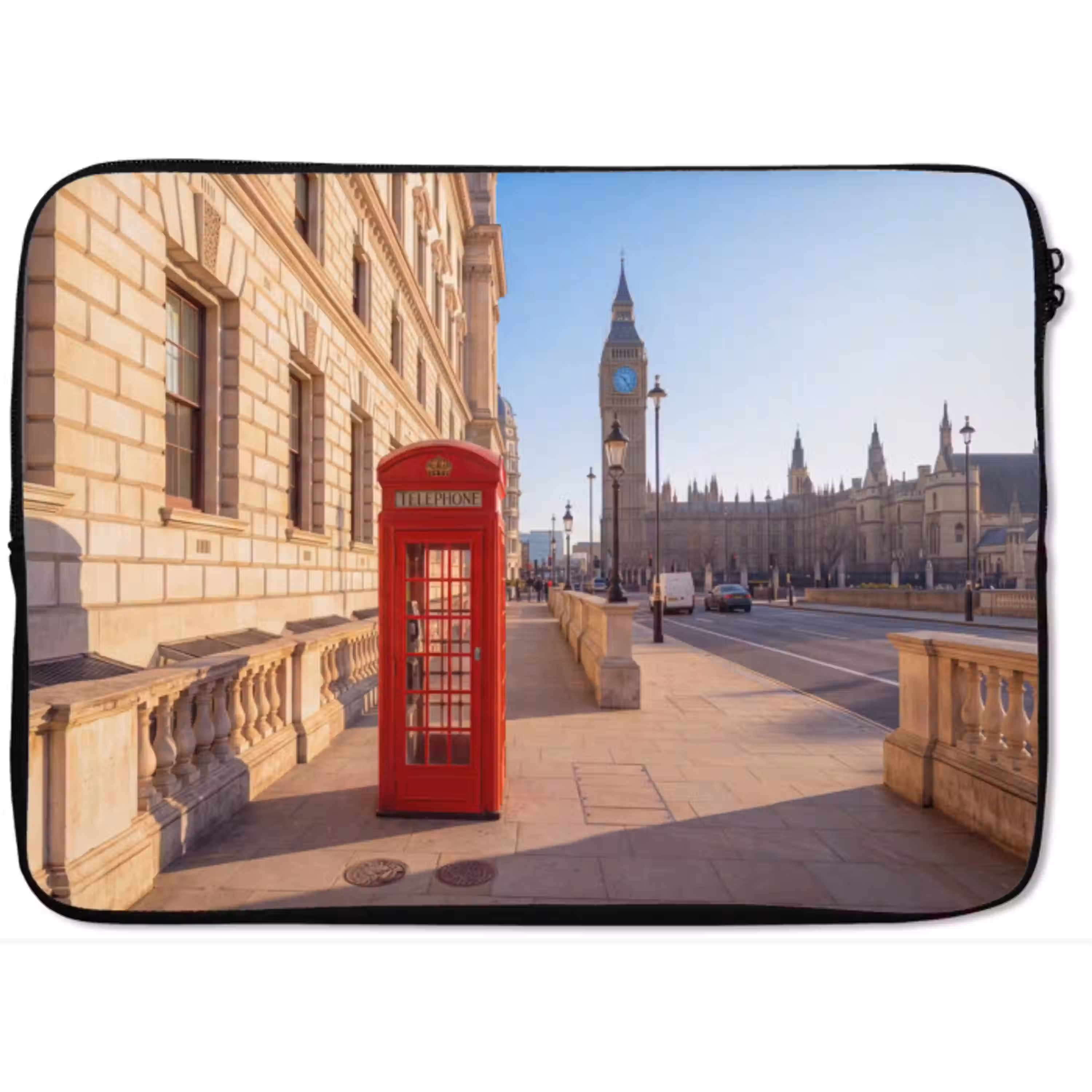 Telefooncel - Rood - Londen - Stad - Architectuur laptophoes neopreen klein -zkaufland3dotto