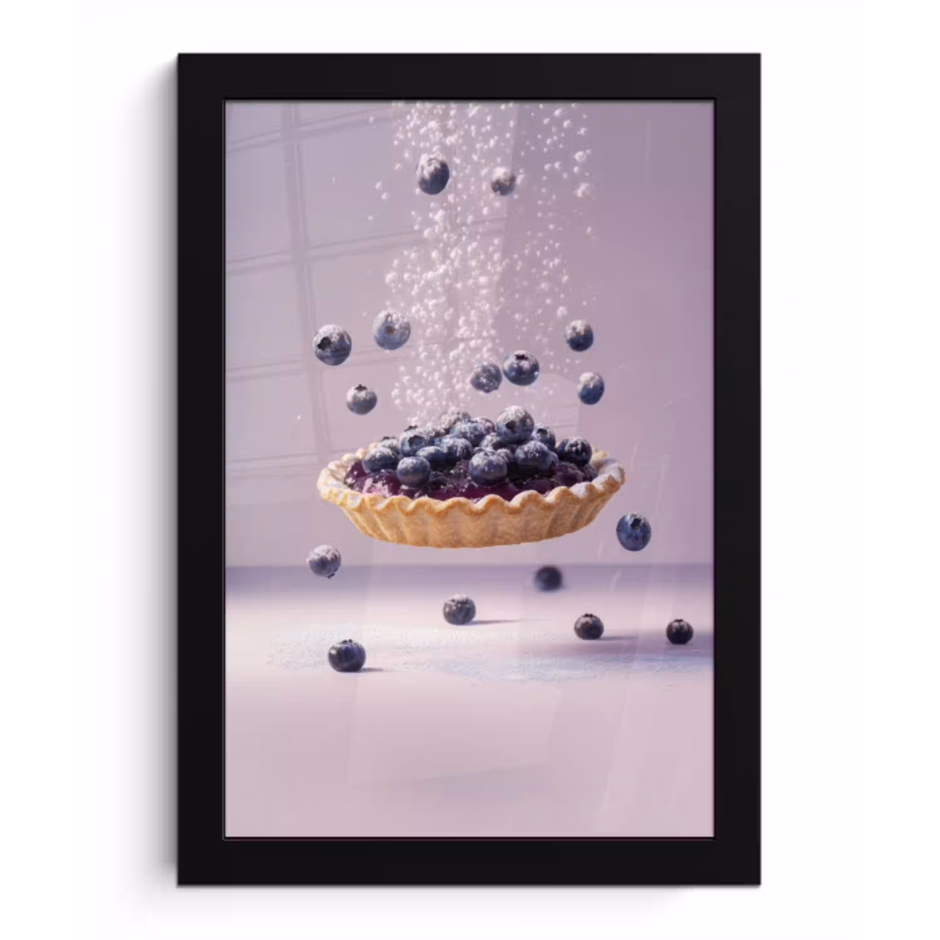 Eten - Taart - Bessen - Blauw fotolijst zwart zonder passe partout klein -3d