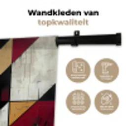 Modern - Abstract - Geometrisch - Rood - Industrieel Wandkleed katoen middel -sfeer2