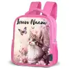 Kitten - Vlinders - Paars - Bloemen Kinderrugzak - Roze middel -schuin