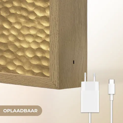 Metaal - Dynamisch - Goud Light Box met batterij (Wandlamp) middel 907 -USP_websiteoplaadbaarNL