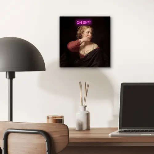 Quote - Neon - vrouw aluminium wit klein -sfeer5