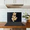 Plant - Bladeren - Goud - Zwart - Luxe keuken achterwand spatscherm klein -sfeer2