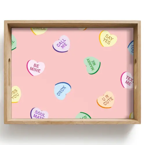 Hart - Snoep - Pastel - Tekst Dienblad Rechthoek middel -z3d_shopping