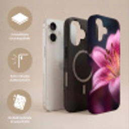 Roze - lelie - Dauwdruppels Toughcase MagSafe Apple iPhone 17 klein -USP_Lagen_DE