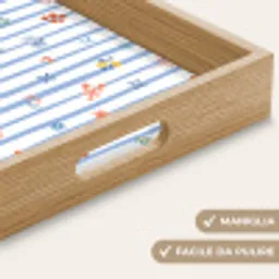 Strepen - Blauw - Patroon - Zomer Dienblad Rechthoek middel 911 -USP_HandgreepIT