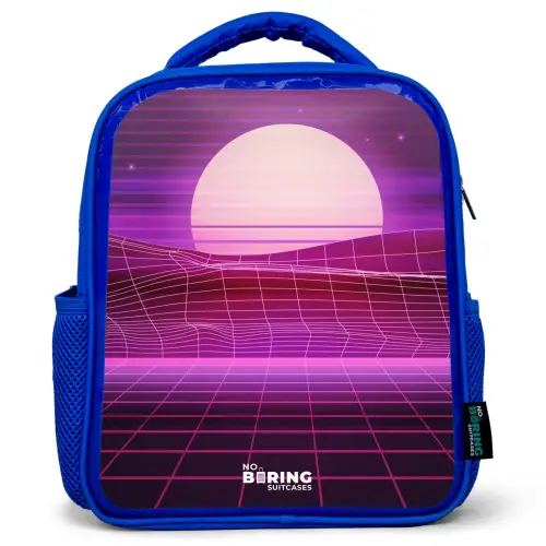 Rasterlandschap met zon Kinderrugzak - Blauw middel -3d
