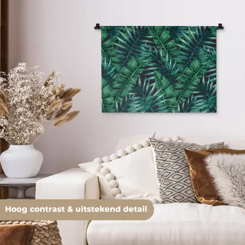 Jungle - Bladeren - Tropical Wandkleed katoen klein -sfeer1