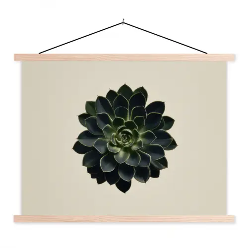 Rozet - Cirkelvormig - Donkergroen textielposter latten blank klein -3d