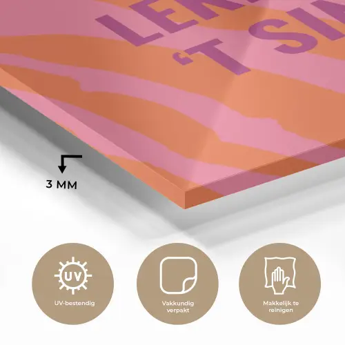 Quote - Zomer - Roze plexiglas 5mm klein -sfeer2