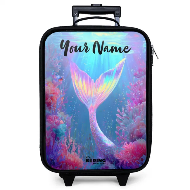 Children's suitcase with name - Mermaid - Coral - Water