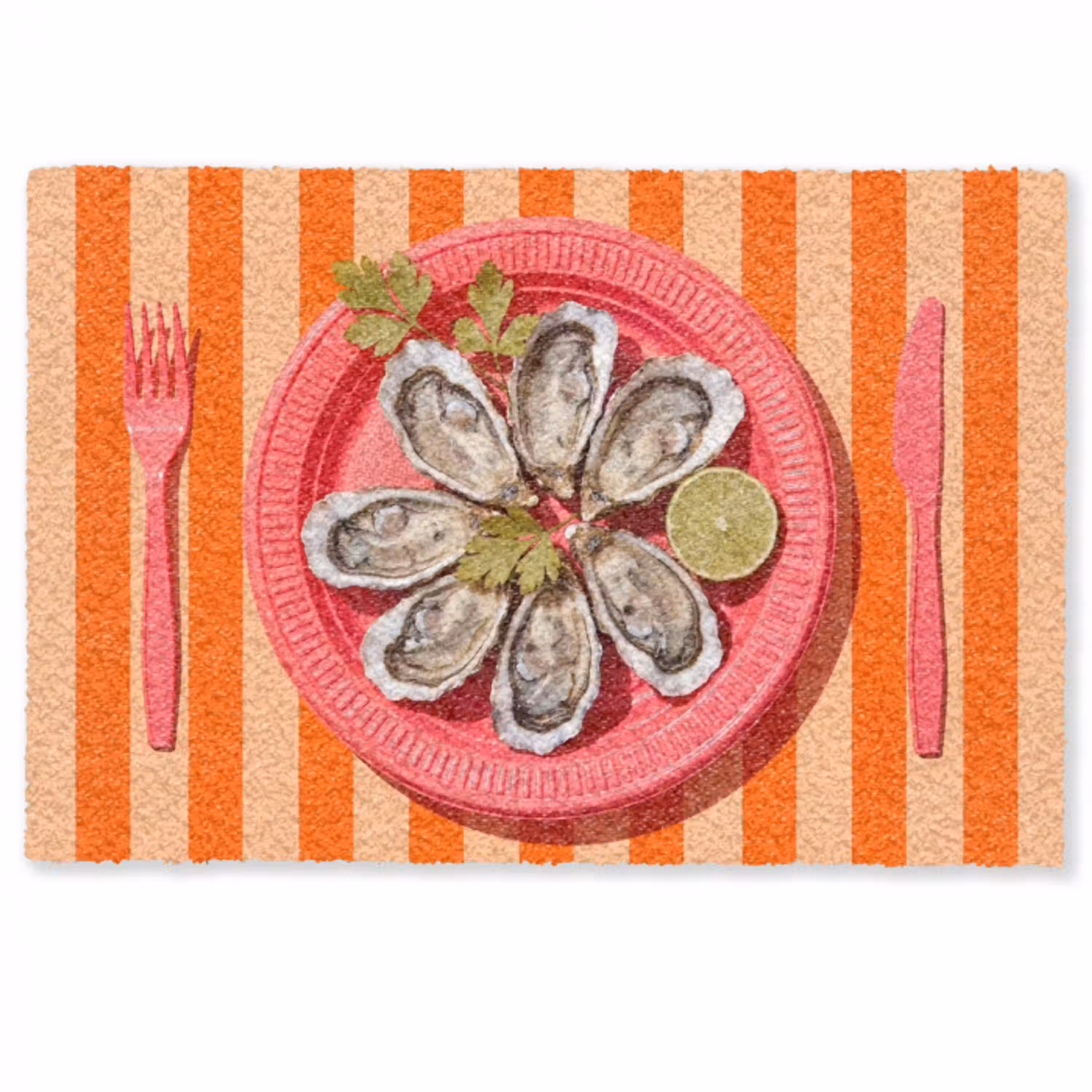 Eten - Oester - Zeevruchten - Oranje - Modern Deurmat klein -zkaufland3d