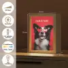 Hond - Hartjesbril - Loveyou - Rood Light Box met kabel (Tafellamp) klein -USP_NL