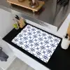 Modern - Patroon - Blauw - Roze Inductie beschemer met haakjes klein 777 -sfeer1
