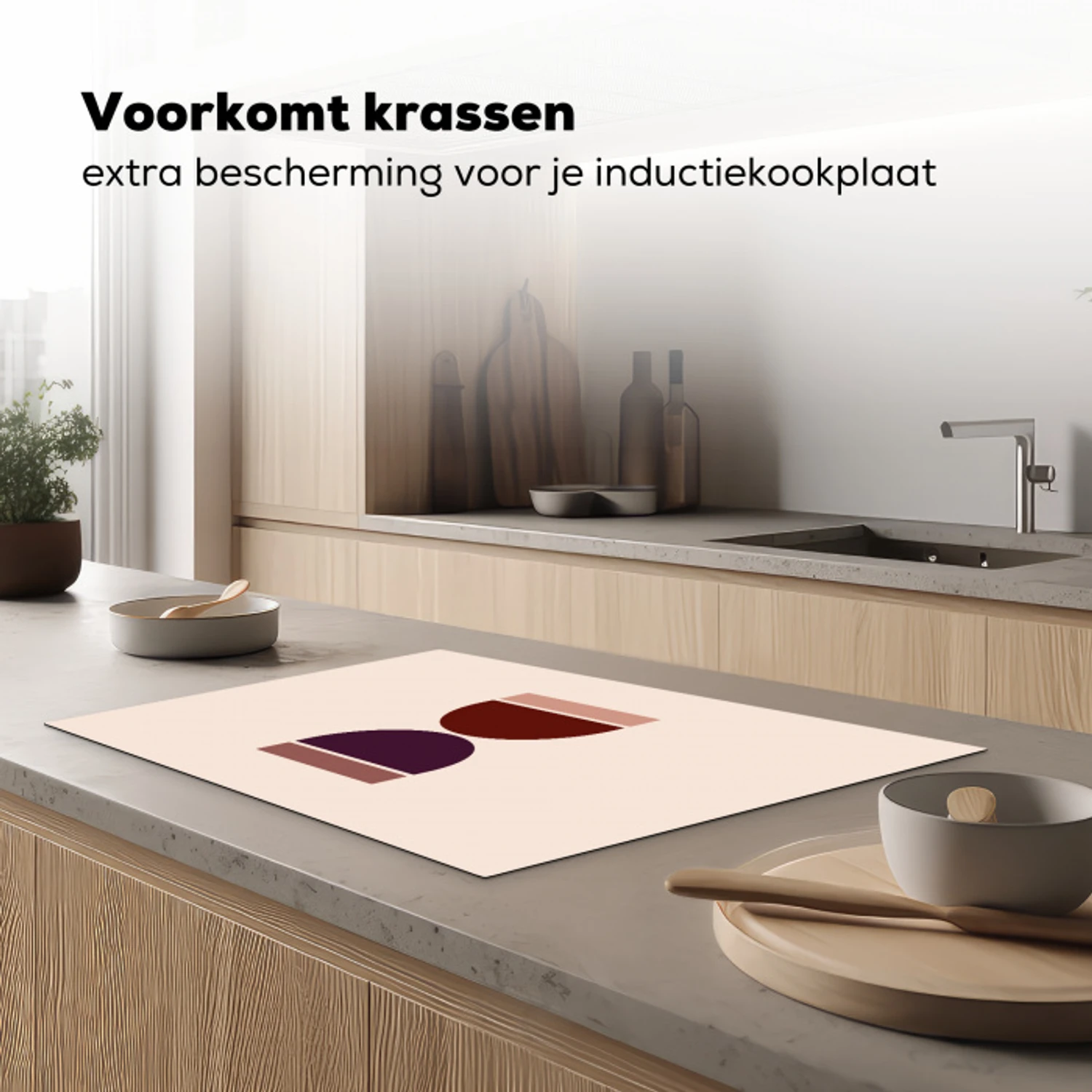 Zandloper - Symmetrisch - Rood - Paars Inductie beschermer vinyl 3mm klein -sfeer1
