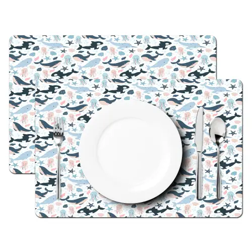 Klein - Oceaan - Walvissen - Octopus Placemat vinyl groot 368 -zzsfeer2_Kitchenyeah-website