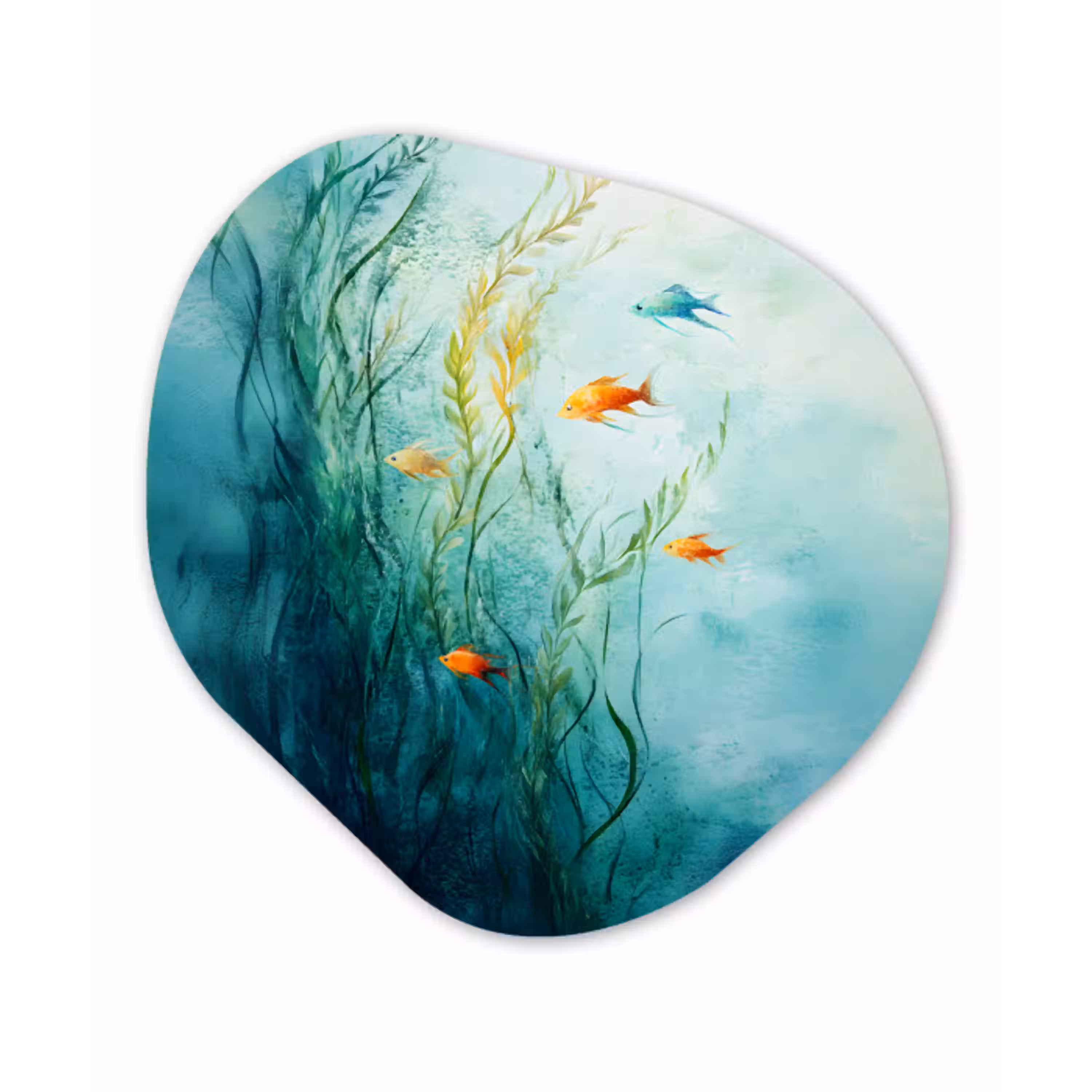 Waterplanten - Vissen - Kleurrijk - Water Wandcirkel Organisch Plexiglas middel -3d