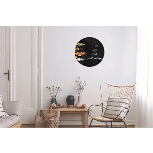 Quotes - Keuken - Spreuken - In deze keuken wordt gekookt met liefde - Liefde Wandcirkel aluminium klein -woonkamer