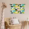 Tropisch - Abstract - Ananas - Geel - Groen - Roze Wandkleed katoen klein 269 -wsfeer5_kind