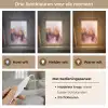 Paars - Abstract - Verf - Goud Light Box met kabel (Tafellamp) klein -USP_lichtkleurNL