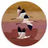 Vogels - Snavel - Abstract Wandcirkel kunststof plaat 5mm dik klein -3d