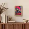 Boombox - Rood - Graffiti - Neon Light Box met kabel (Tafellamp) klein -sfeer2