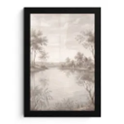 Terras - Water - Natuur - Landschap fotolijst zwart zonder passe partout klein -3d