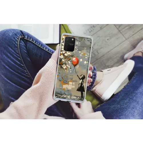 Boom - Graffiti - Banksy Style - Balloon Girl Telefoonhoesje Samsung Galaxy S10 Lite klein -handS10Lite