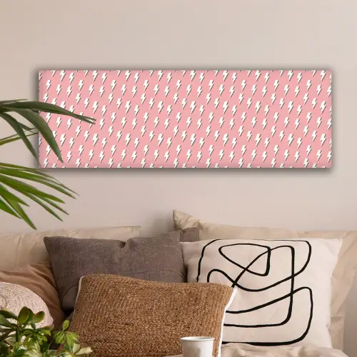 Patroon - Wit - Bliksem - Roze canvas 2cm klein 828 -sfeer1
